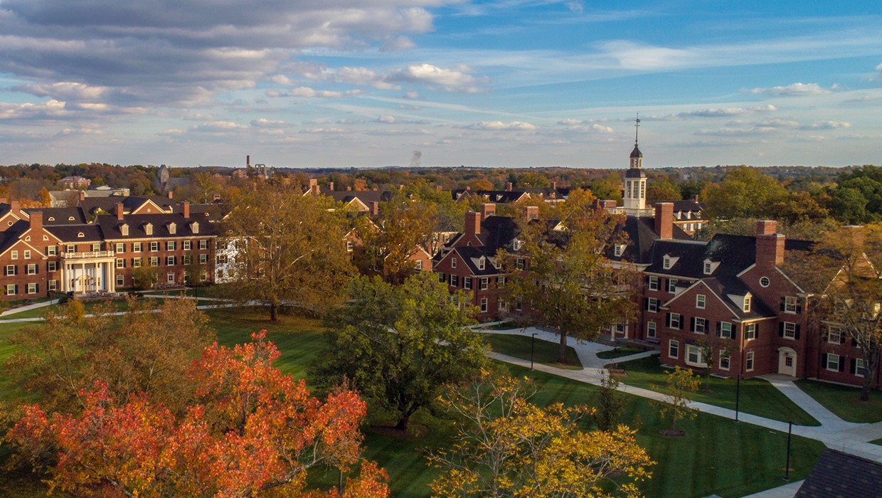 Miami University's campus, as seen from a overhead shot